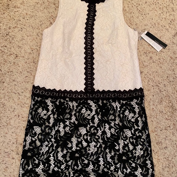 Black Ivory Lace Shift Dress Wedding Shower - Picture 4 of 6